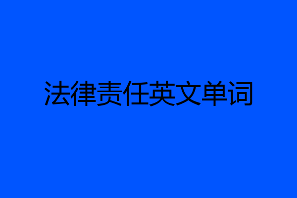 法律责任英文单词
