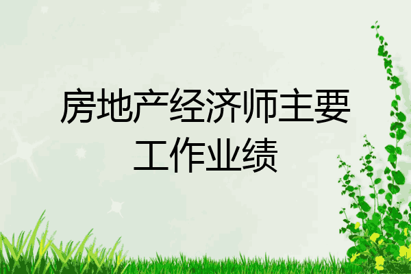 房地产经济师主要工作业绩