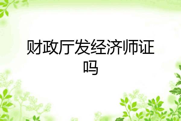 财政厅发经济师证吗