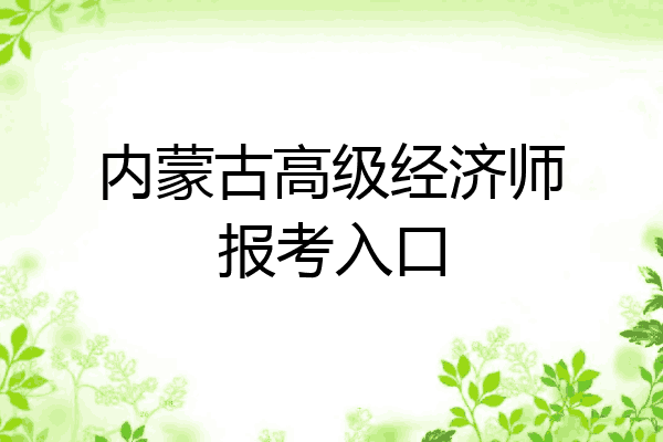 内蒙古高级经济师报考入口