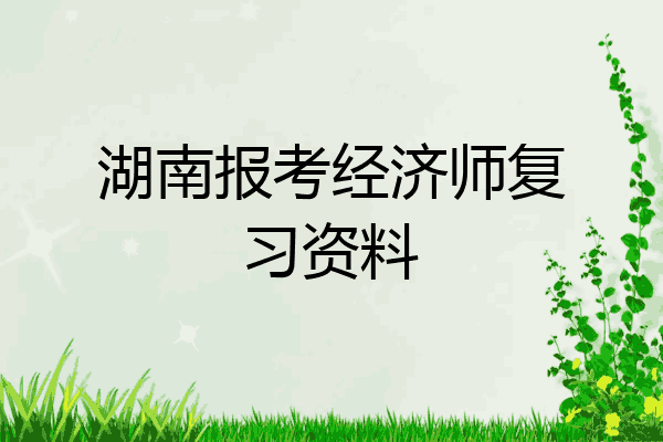 湖南报考经济师复习资料