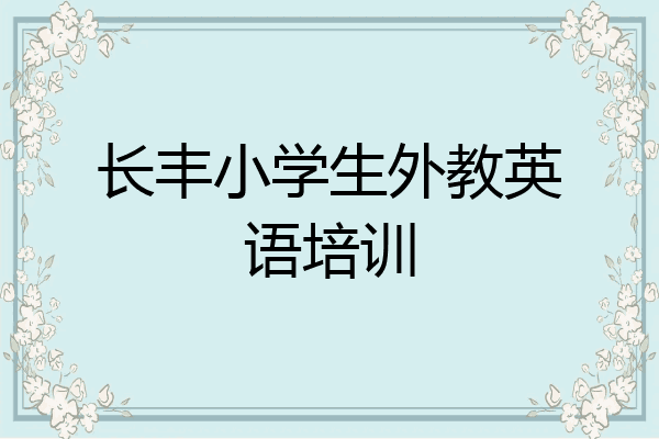 长丰小学生外教英语培训