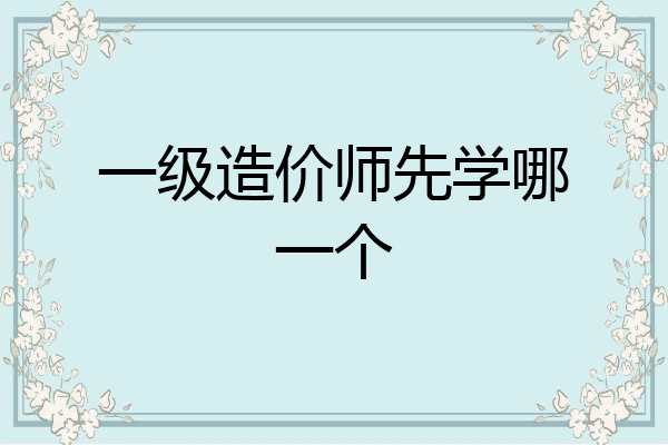 一级造价师先学哪一个