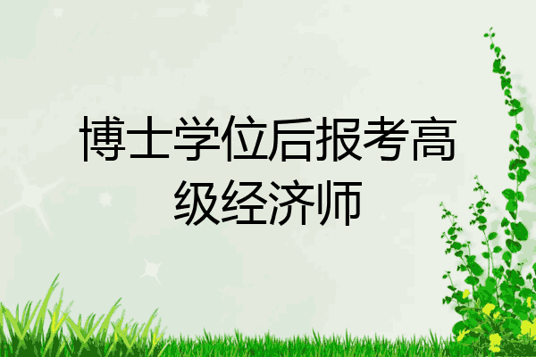 博士学位后报考高级经济师