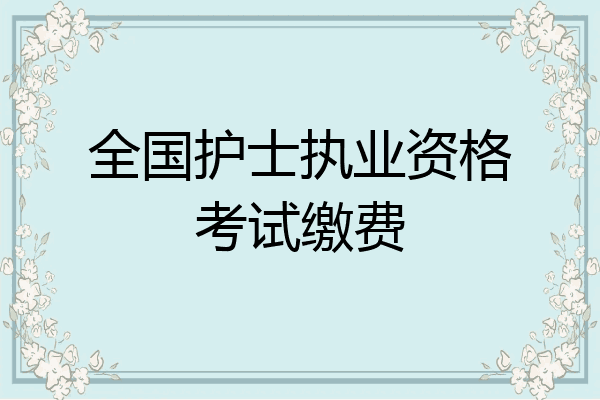全国护士执业资格考试缴费