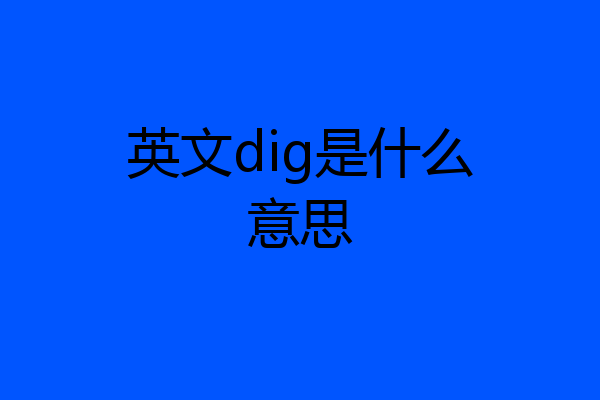 英文dig是什么意思