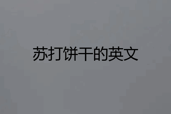苏打饼干的英文