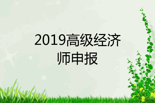 2019高级经济师申报