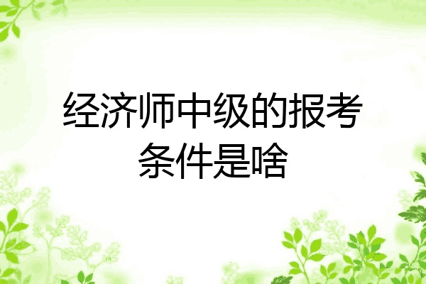 经济师中级的报考条件是啥