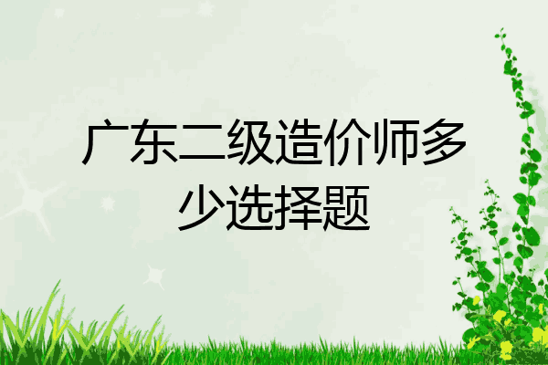 广东二级造价师多少选择题