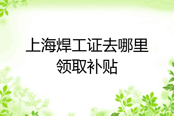上海焊工证去哪里领取补贴