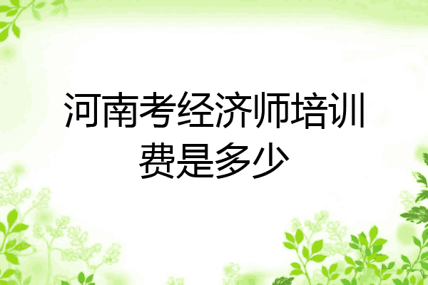 河南考经济师培训费是多少