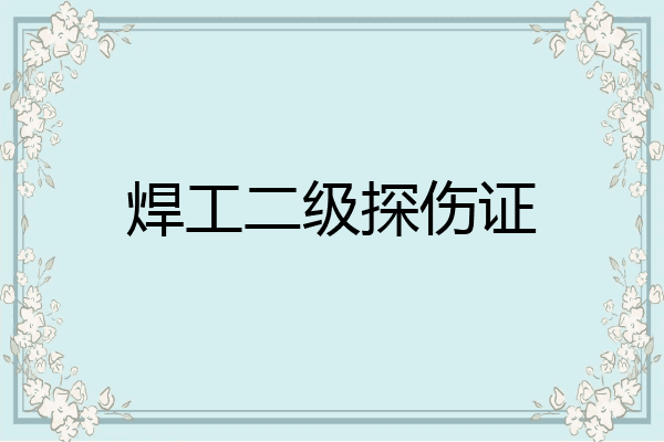 焊工二级探伤证