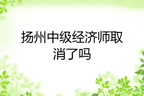 扬州中级经济师取消了吗