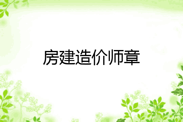 房建造价师章