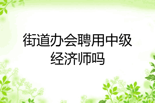 街道办会聘用中级经济师吗