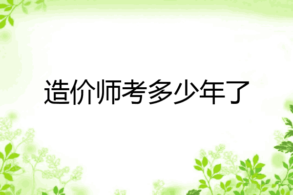 造价师考多少年了