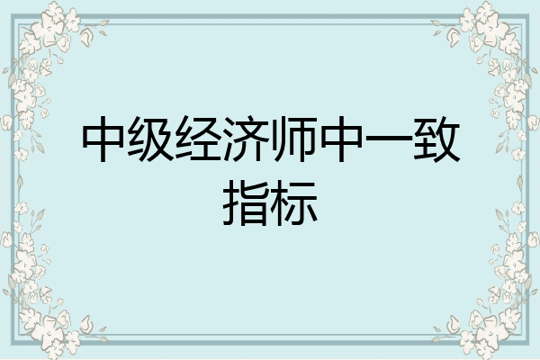 中级经济师中一致指标