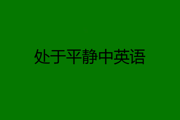 处于平静中英语
