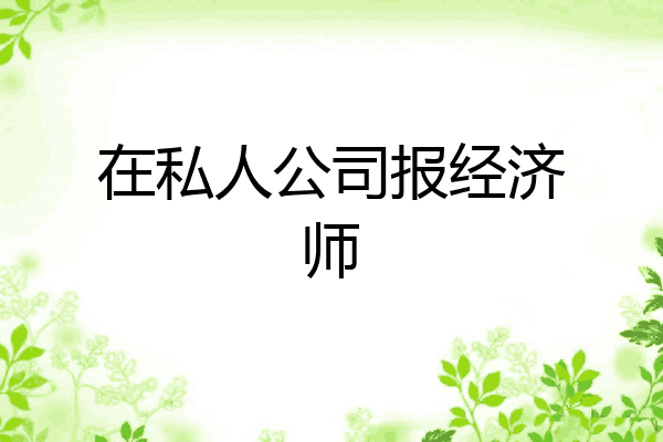 在私人公司报经济师