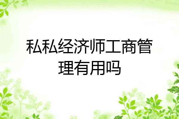私私经济师工商管理有用吗