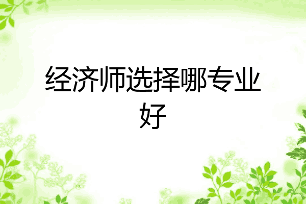 经济师选择哪专业好