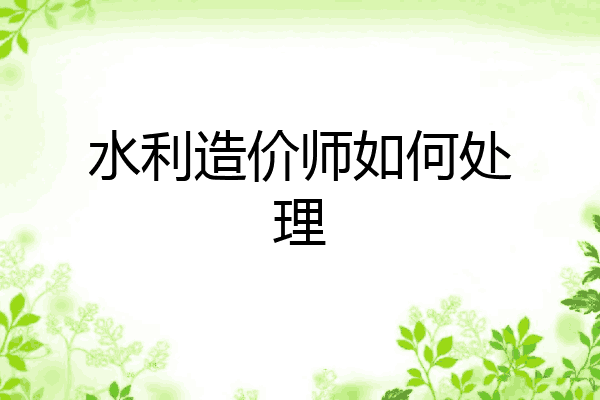 水利造价师如何处理
