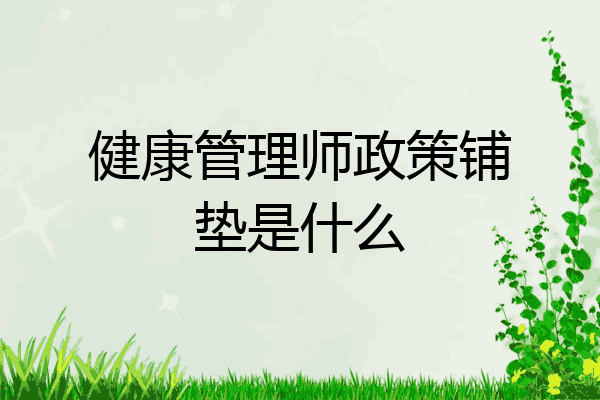 健康管理师政策铺垫是什么