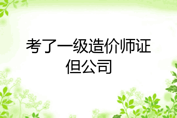 考了一级造价师证但公司