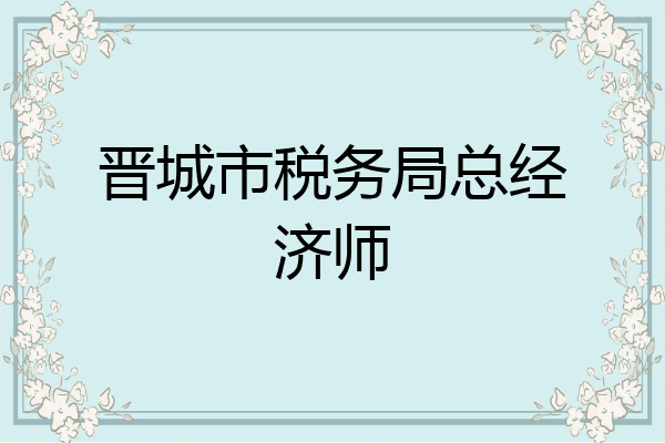 晋城市税务局总经济师
