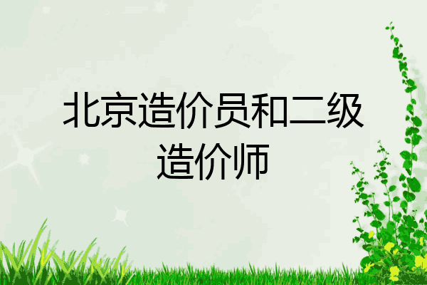 北京造价员和二级造价师