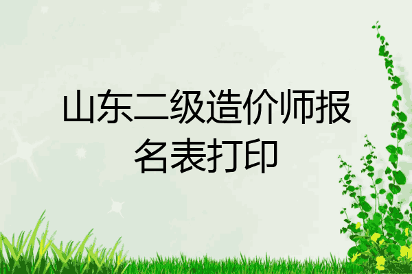 山东二级造价师报名表打印