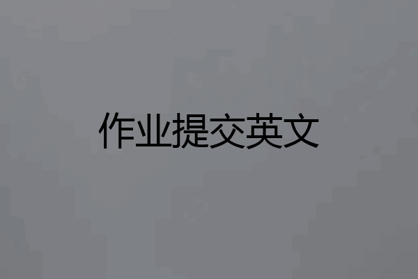 作业提交英文