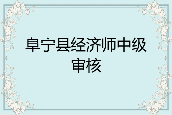 阜宁县经济师中级审核
