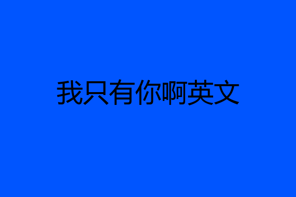 我只有你啊英文