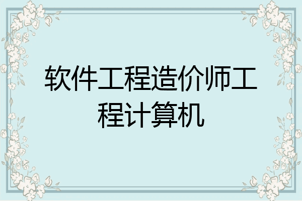 软件工程造价师工程计算机