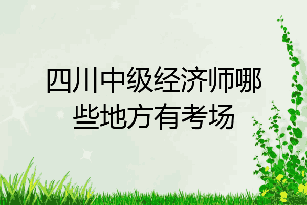 四川中级经济师哪些地方有考场