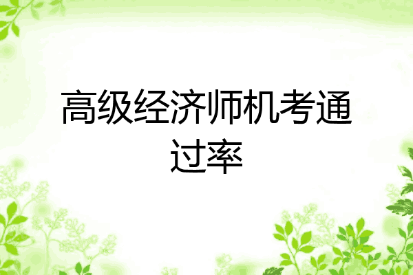 高级经济师机考通过率
