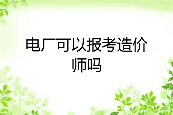 电厂可以报考造价师吗