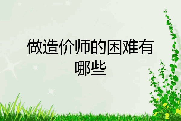 做造价师的困难有哪些
