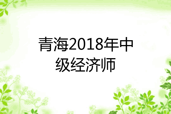 青海2018年中级经济师