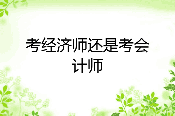 考经济师还是考会计师