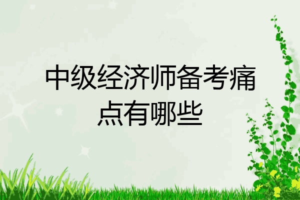 中级经济师备考痛点有哪些