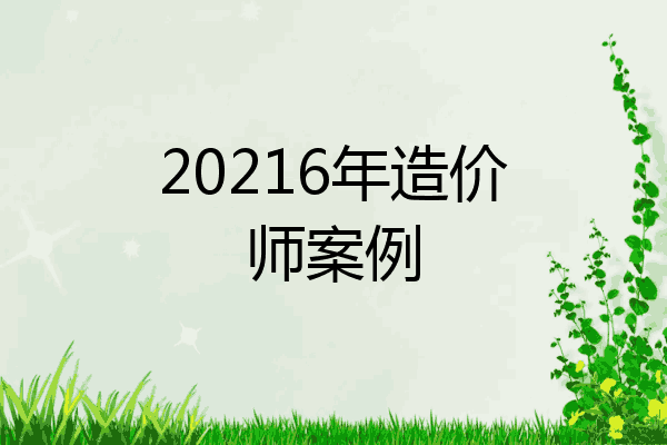 20216年造价师案例