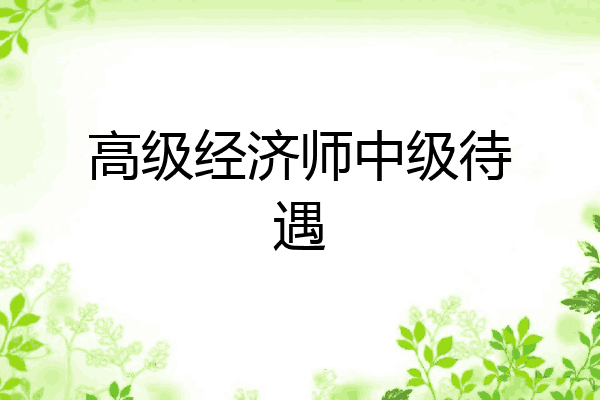 高级经济师中级待遇
