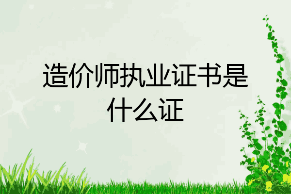 造价师执业证书是什么证