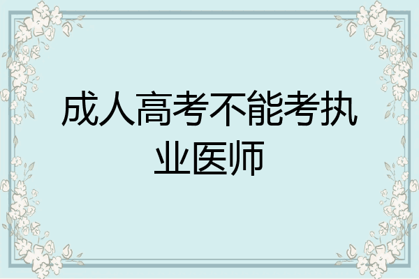 成人高考不能考执业医师