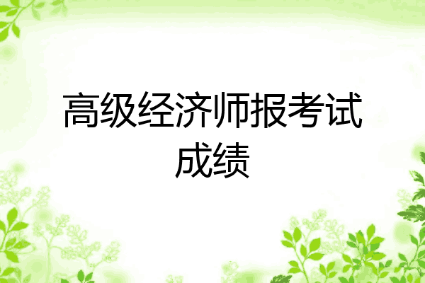 高级经济师报考试成绩