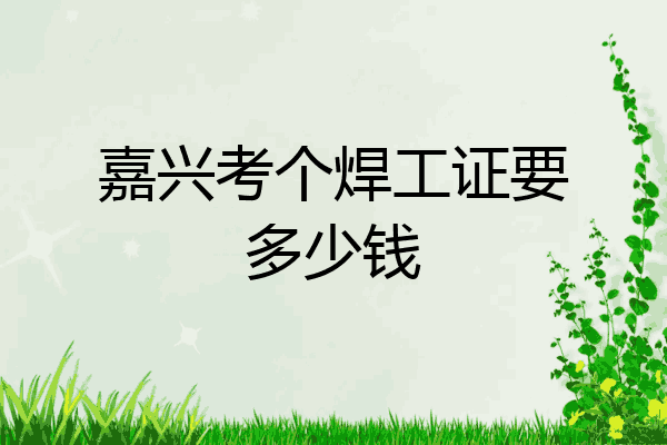嘉兴考个焊工证要多少钱