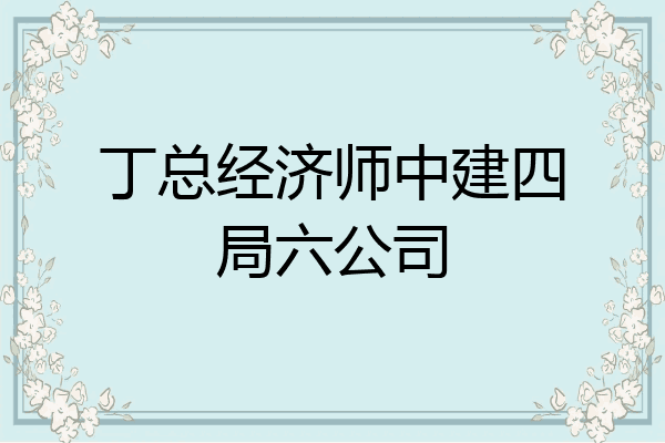 丁总经济师中建四局六公司